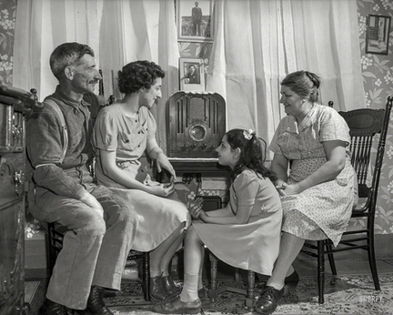 Family Watching Radio
